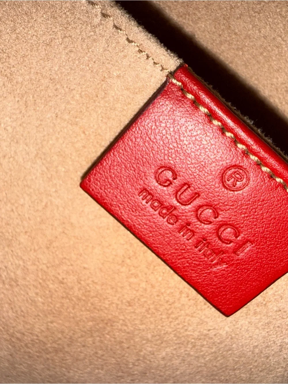 Authentic Gucci GG Marmont Mini Backpack Red Matelassé Leather